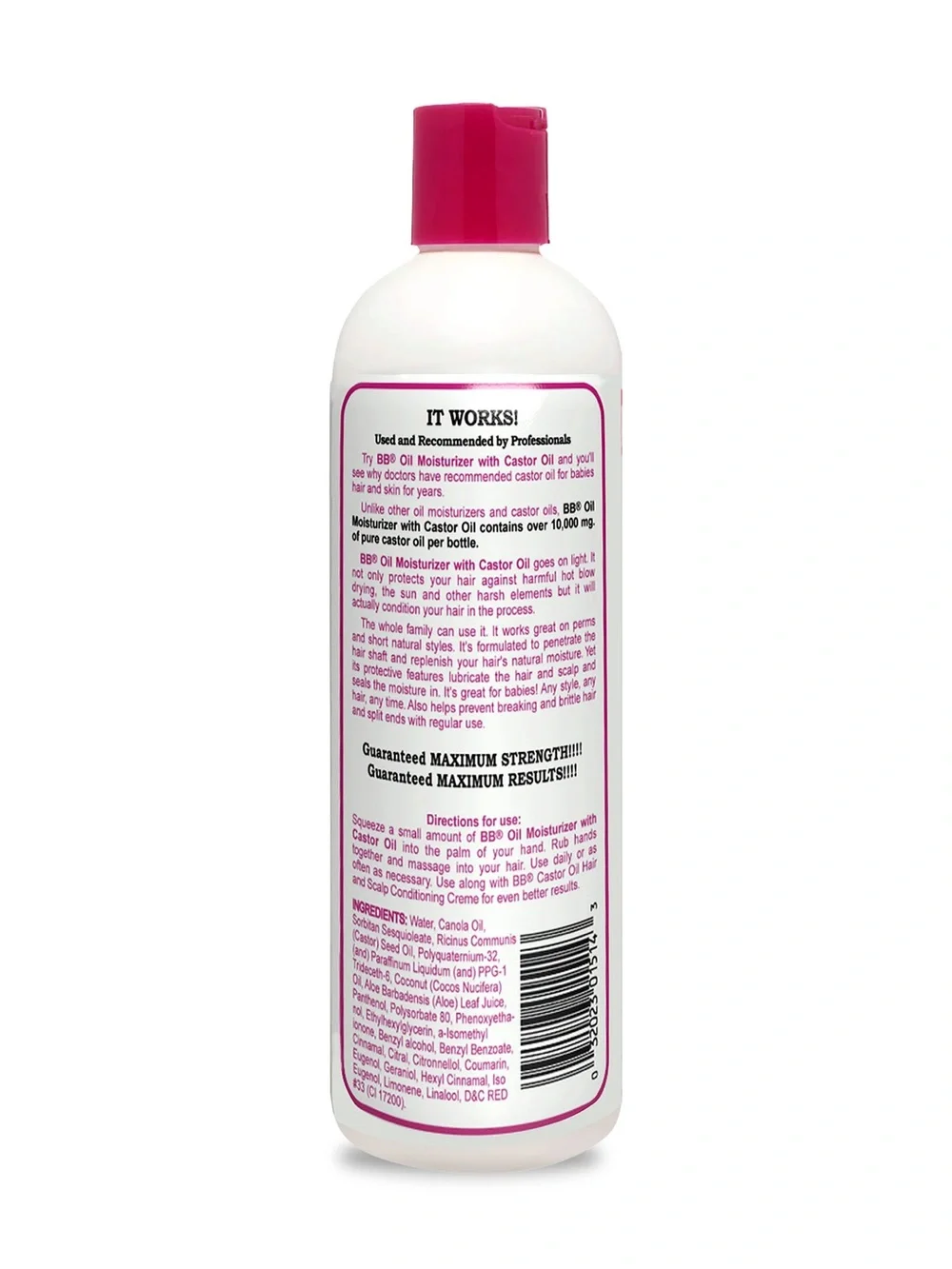 Bronner Bros Oil Moisturizer Hair Lotion with Castor Oil - White & Pink